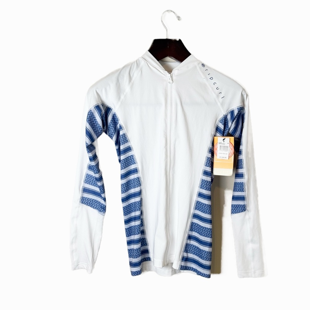 Rip Curl White and Blue Women's Swim Top